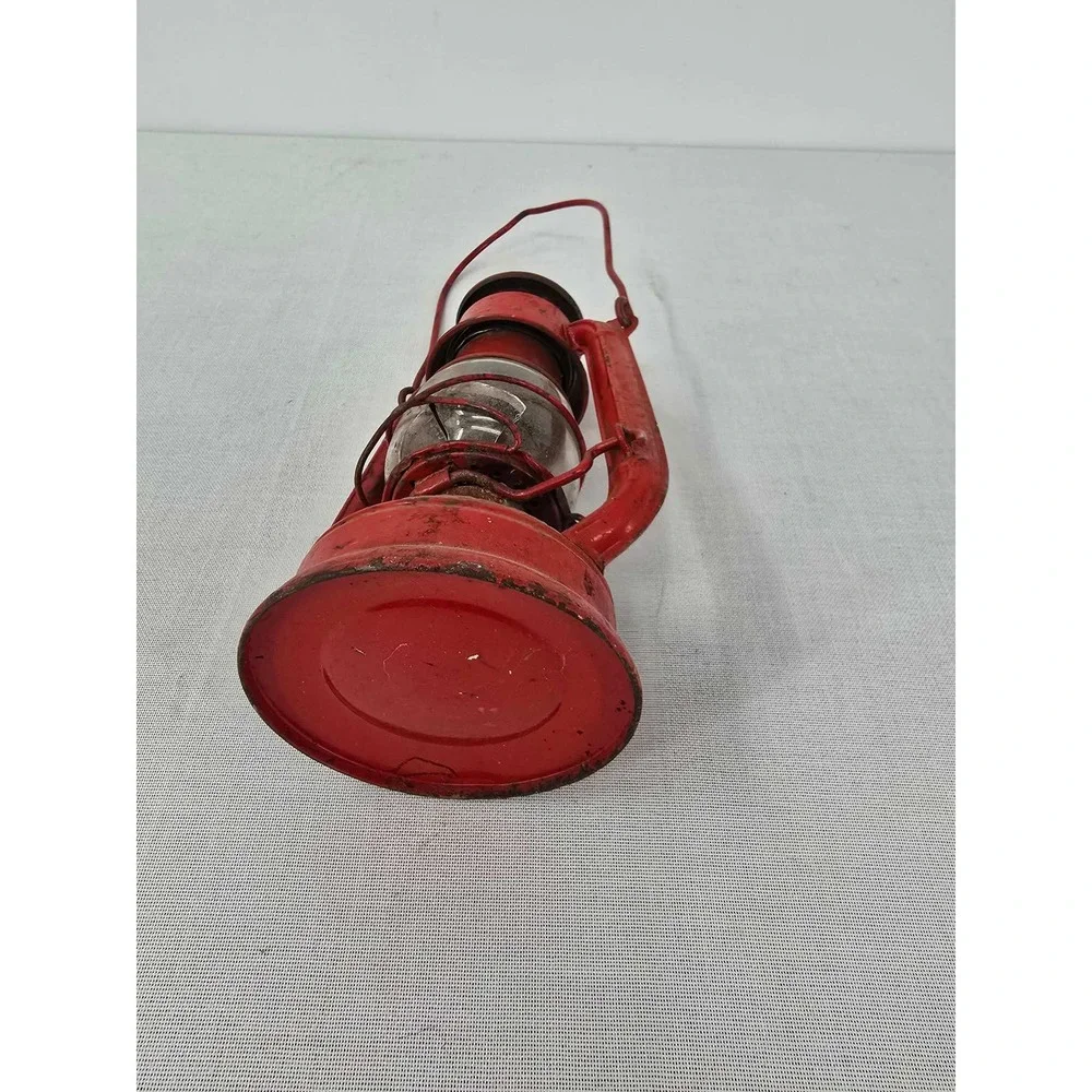 Vintage Winged Wheel No 350 Red Kerosene Lantern Made in Japan Oil Lamp Repair